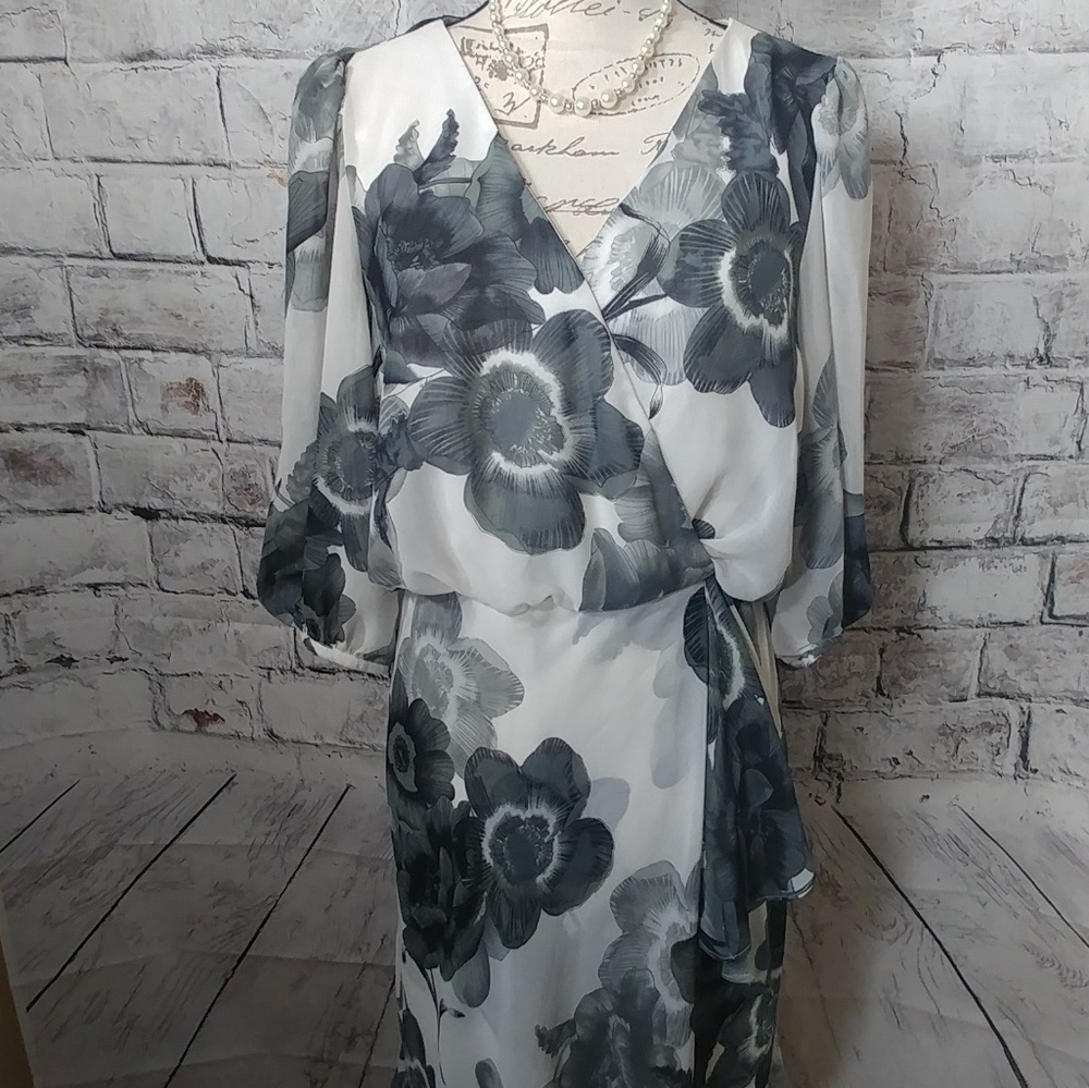 Donna Morgan floral faux wrap dress